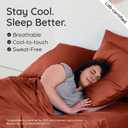 Bambaw 100% Viscose Derived from Bamboo Sheets Full Size Set 4pcs Set of Full Size Bed Sheets Cooling and Soft, with Elastic Corner Straps, Bedding for Night Sweats (Terracotta)