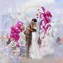 Asee'm Metal Arch Backdrop Stand Set of 2 (7.2FT,6FT) Gold Arched Frame for Wedding Ceremony Parties Birthday Baby Shower Garden Decoration