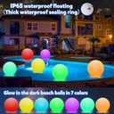 Floating Pool Light Ball, 12" Light Up Beach Ball, 4Pcs Waterproof LED Glow Balls with 8 Light Modes, Glow in The Dark Pool & Beach Decorations for Kids and Adults