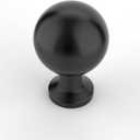 Amerdeco 10 Pack Matte Black Cabinet Knobs Single Hole Cabinet Pulls Round Kitchen Cabinet Knobs Solid Drawer Knobs Dresser Knob for Bathroom Cabinets ZH0041
