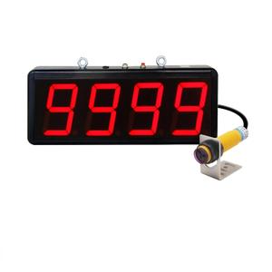 JIAWANSHUN Digital Counter 4-inch Large LED Display Counts Up to 9999 Infrared Sensor Counter for Conveyor Belts Automatic Counting Output 12V
