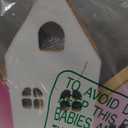 Amyhill Pink Lighted Wooden Christmas Tabletop House Village Decor Farmhouse LED Christmas Tabletop Decor Merry Rustic Xmas Block Centerpiece Sign with Word for Home Bedroom Holiday Ornament