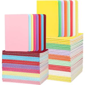 CoZyden 64 Pack Mini Notebook Bulk 3.4 X 5 Inch Blank Paper Small Pocket Notebook Set, Colorful Cover Mini Journals Notepads for Kids, 30 Sheets/60 Pages (Plain)