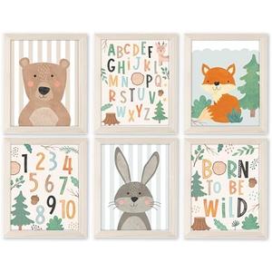 Hadley Designs 6 Adventure Nursery Wall Decor - Unframed Baby Boy Nursery Decor, Mountain Decors for Boys Room, Adventure Wall Decors, Mountain Prints for Kids, Made in USA
