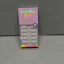 BTArtbox White Press On Nails Short - Soft Gel Press on Nails Almond, White Glue on Nails with Nail Glue, Reusable Stick on Nails in 16 Sizes, Cream Puff