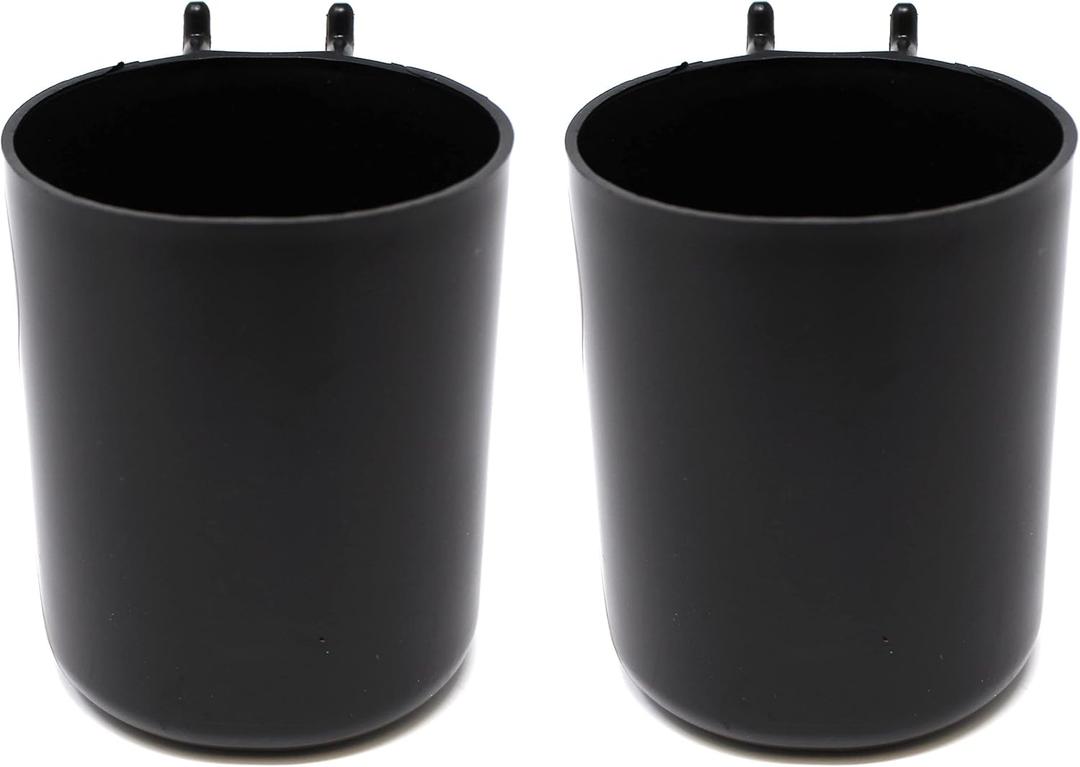 JSP Manufacturing Plastic Pegboard 3 inch Hanging Cup Hook Storage Organizer Crafts/Office or Art Supplies/Tools Organizing Peg Board Accessories - Multi-Colors Multi-Quantity Packs (2 Pack, Black)