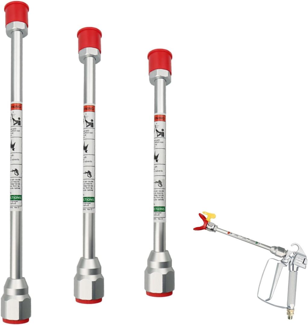 Airless Paint Sprayer Spray Gun Tip Extension Pole Rod Airless Sprayer Gun Spray Painting Wand (7.8+16+24inch)