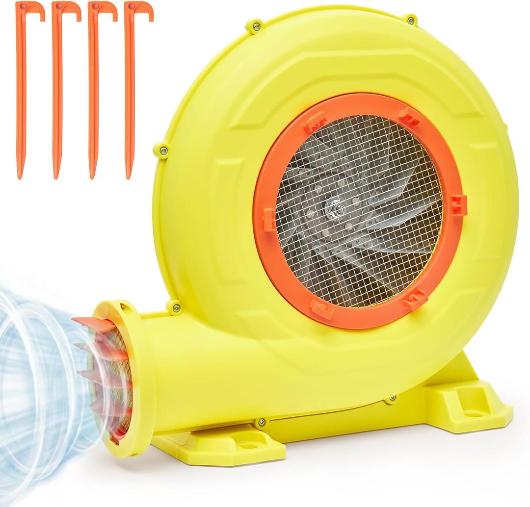 Bounce House Blower, 1200W 1.61HP Powerful Air Blower with Great Heat Dissipation, Strong Wind Inflatable Blower for Bouncy Castle, Jumper, Water Slide, Bounce House, Leaf Blower Corded