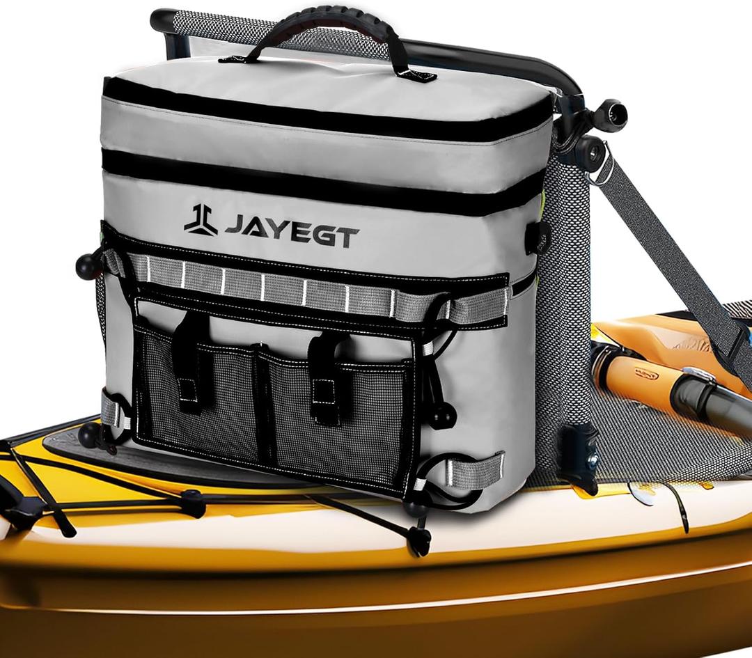 Kayak Cooler Behind Seat - Waterproof Cooler Bag Compatible with Lawn-Chair Seat Kayak，Kayak Accessories Camping Cooler, Portable Ice Chest for Fishing, Beach,Picnic, Trips (Orange, Medium)