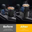 TYKOR Car Cup Holder Expander, Cup Holder Extender Adapter for Car with Adjustable Base, Fits YETI 24/36/46oz, HydroFlask 32/40oz, Large Water Bottles in 2.7"-4.2" (16-46 OZ)