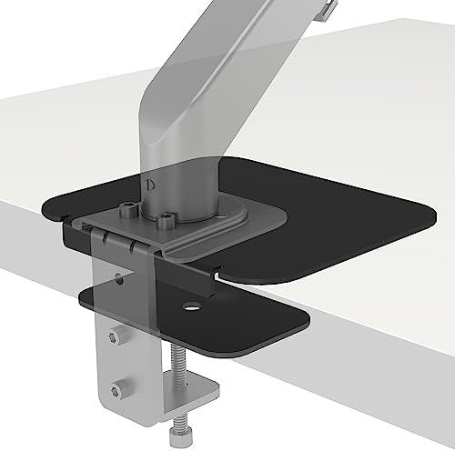 BONTEC Steel Monitor Mount Reinforcement Plate, Monitor Bracket Plate with Anti-Slip Pads for Glass/MDF/PB Tabletops, fits C-Clamp/Grommet Installation, Black
