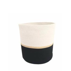 HD Designs Polyester Rope Basket - White Black & Gold
