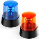 1 Set Red & Blue Rotating Strobe Light, Battery Operated 360 Degree Rotating Light, Disco Bar Party Decorative Light