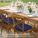 Favoyard Outdoor Chair Cushions 17"x16"x2" Set of 4 Waterproof Seat Cushion for Patio Furniture with 3-Year Fade Resistant Removable Cover Attach Straps Hidden Zipper Round Corner for Yard Garden