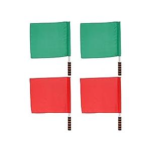 BESPORTBLE Hand Signal Flags for Referees: 4 Pcs Stainless Steel Referee Flags for Soccere Football Volleyball and Sports Field