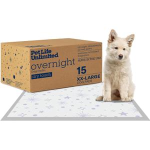 Pet Life Unlimited Overnight Extra Extra Large Puppy Pads  30" x 36", 15 Count (XXL) | Stylish Dog Training Pads with Odor Controlling Wetness-Activated Jasmine Honey Scent | USA Made