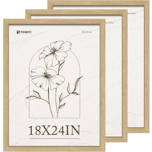 18x24 Poster Frame, Oak Wood, 3 Pack, Gallery Wall Hanging