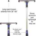 SubZero 80037 60" Quick Lock Pivoting Head Snowbroom with Integrated Squeegee and Ice Scraper , Black