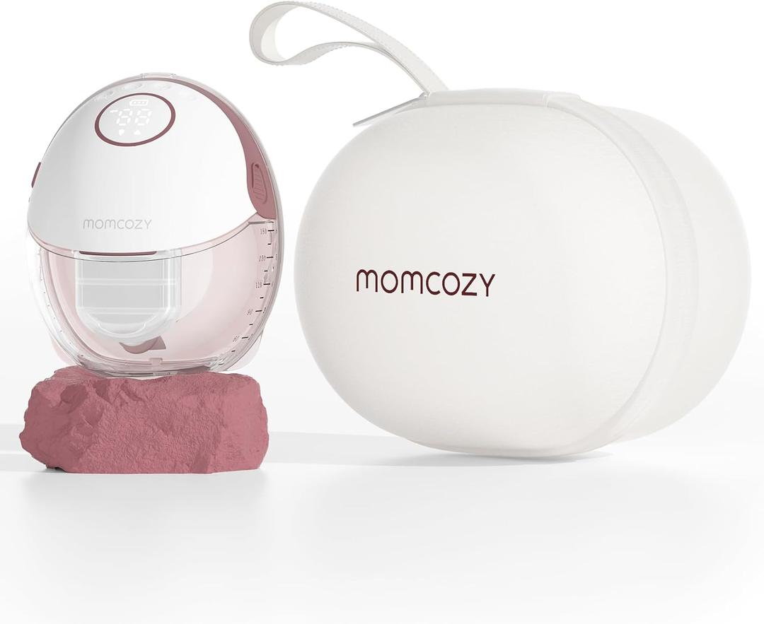 Momcozy Breast Pump Mobile Style, Stand-Up Milk Collector & DoubleFit Flange Design More Convenient &Fit, Smart LED Display with 3 Modes & 9 Levels, 24mm - 1 Pack Red