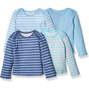 Hanes Baby Long Sleeve T-shirt, Ultimate Flexy Knit Tee for Boys & Girls, 4-Pack (White)