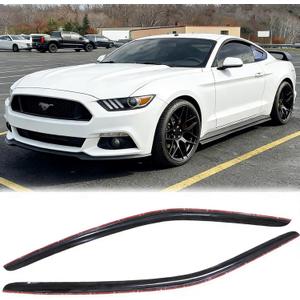 Rainproof Side Window Wind Deflectors for Ford 2015-2023 Mustang, Tape-on Sun Rain Guard Sets,Nice Looking Window Visors for Cars,Vent Deflector for Ford 15-23 Mustang 92359