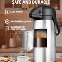 Esemoil Coffee Carafe for Keeping Hot, 102oz/3L Large Capacity Airpot Coffee Dispenser with Pump, Insulated Stainless Steel Thermal for Hot/Cold Water Liquid Tea Chocolate for Hot Cocoa for Parties