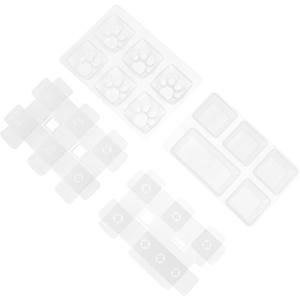 4pcs Silicone for Mechanical Keyboard Crafts Non-Stick Epoxy Molds for Custom Keycaps Easy Release and Creative Design Glitter and Flowers