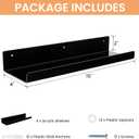 Upsimples Acrylic Shelves for Wall Decor, 15" Display Shelf Perfume Organizer for Bathroom, Bedroom, Living Room, Floating Bookshelves for Kids, Black, 4 Pack