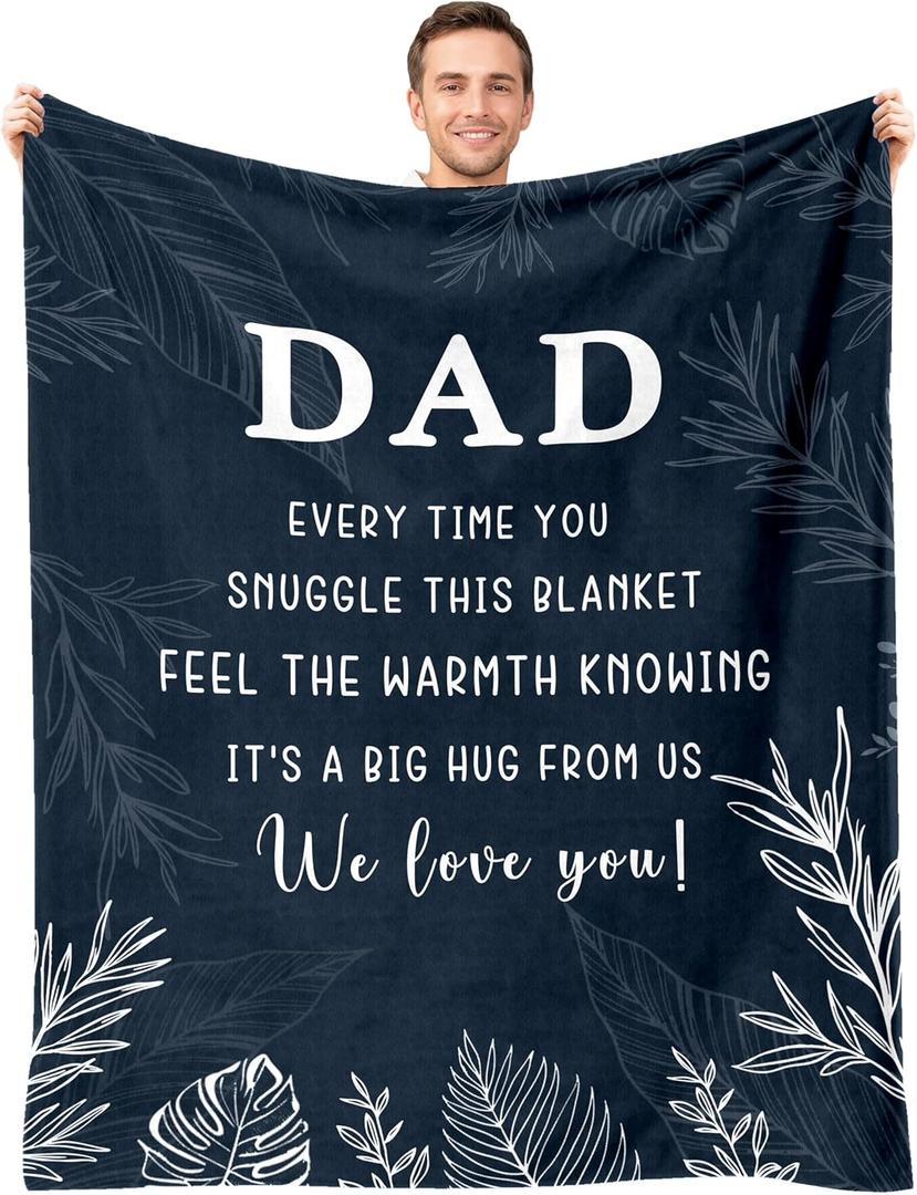 Dad Gifts, Gifts for Dads Birthday Fathers Day Christmas, Dad Blanket Gift from Daughter Son 60"X80"