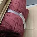 Chezmoi Collection Piers Burgundy Velvet Quilt King Set, 3-Piece Lush Plush Distressed Velvet Bedding All Season Lightweight Comforter - Brushed Microfiber Reverse with Double Square Stitch