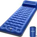 OGERY Sleeping Pad, Ultralight Inflating Sleeping Pad for Camping with Pillow Built-in Foot Pump, 6" Extra-Thick Reinforced Camping Pad for Hiking, Backpacking, Tent, Single,Blue