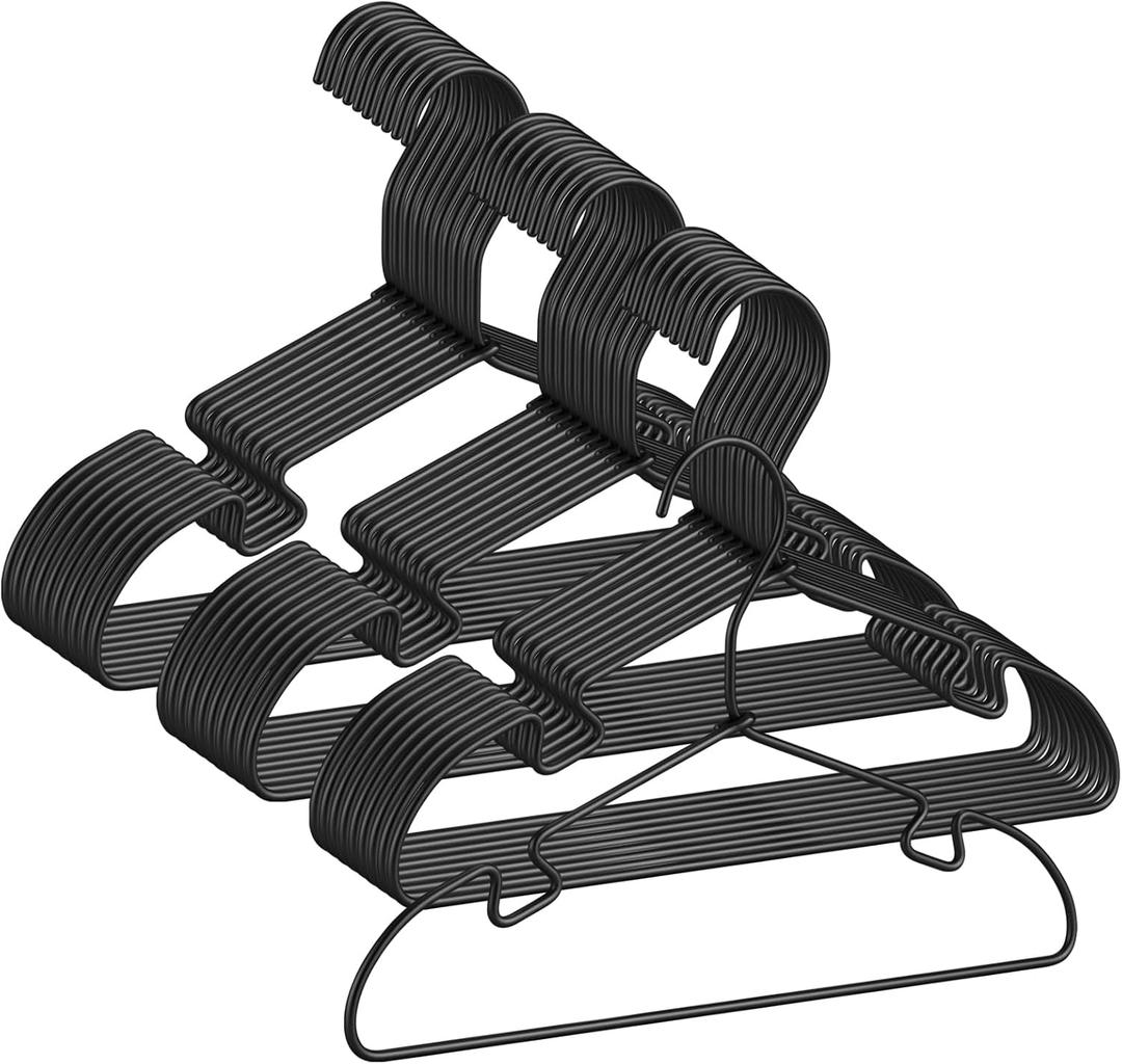 Black Aluminum Hangers, 12.6 Inch Kids Baby Hanger, Sturdy Metal Kids Hanger for Wardrobe, Space Saving Toddler Hangers (30 pcs)