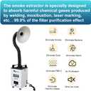 150W110V Smoking Instrument Smoke Absorber With Activated Carbon Filter Sponge Cutting Solder Fume Extractor