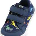 Toddler Boys & Girls Shoes Wide Toe Box Barefoot Kids Canvas Sneakers with Hook-and-Loop, Size 10