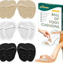 ZUCNANA Metatarsal Pads Ball of Foot Cushions (6 Pairs), Non Slip High Heel Cushion Inserts Women, One Size Fits All Shoe Inserts for Women and Men, Reusable Foot Pads All Day Pain Relief and Comfort