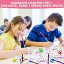 2 x 28 Pack Valentines Day Cards Gifts for Kids School, Greeting Cards with Rainbow Pencils & Pencil Sharpener, Cute Animal Classroom Exchange Cards, Valentine Party Favors for School Valentines Day (White)