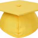 FtyFty Unisex Adult Matte Graduation Cap with Tassel Year Charm (Yellow)