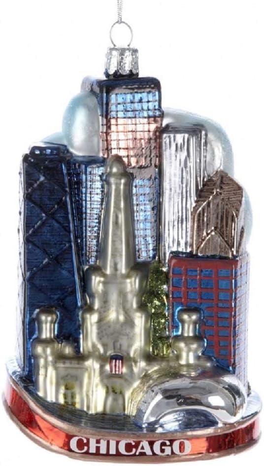 Kurt Adler 5-Inch Glass Chicago City Ornament for Christmas