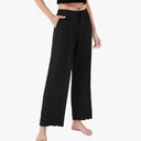 DAVID ARCHY Women Pajama Pants Bamboo Rayon Comfy Cooling Lounge Sleep Flowy Casual Wide Leg Pj Bottom with Pockets 1/2 Pack, Size -M