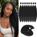 Pure Protein Fiber Braiding Hair Pre Stretched Close to Human Hair 18In 1B#
8 Packs Pre Stretched Braiding Hair,Professional Braiding Hair Extensions for Braids,Soft Yaki Texture, Hot Water Setting