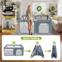 Foldable Baby Playpen - 65"x50" Collapsible Play Pen for Babies and Toddlers - Indoor Outdoor Foldable Play Yard with 4 Handles - Folding Baby Playpen with Bag Portable Travel Play Yard