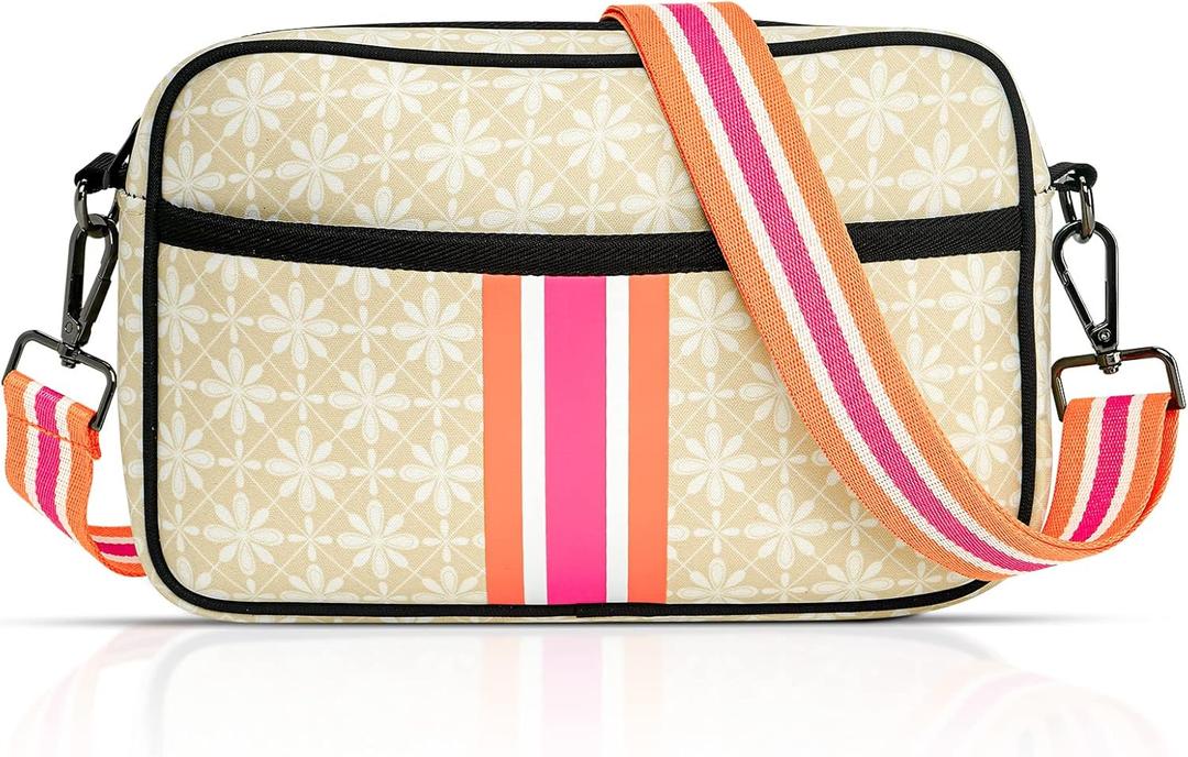 Checkered Crossbody Bum Bags for Women Nylon Checkered Purse Fanny Packs Sling Cross Body Bag with Adjustable Strap