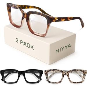 Stylish Reading Glasses for Women, Cheaters Eyeglasses, Oversized Blue Light Readers, Fashion Eye Glasses, +2.00