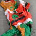 GARIG 9FT Christmas Inflatables Dinosaur and Santa Claus Outdoor Decorations, Christmas Blow Up Yard Decorations with Builtin LEDs for Xmax Outdoor Party, Yard, Garden