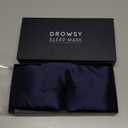 DROWSY Silk Sleep Mask - Face-Hugging, Padded Cocoon for Luxury Sleep in Total Darkness - 100% Pure Mulberry Silk, Skin-Hydrating & Adjustable (Midnight Blue)