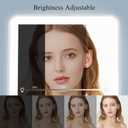 FUNTOUCH Rechargeable Travel Makeup Mirror with 72 Led Lights, Portable Lighted Beauty Mirror, 3 Color Lighting, Dimmable Touch Screen, Tabletop LED Folding Cosmetic Vanity Mirror (White)