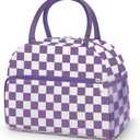 Coobiiya Lunch Bag Lunch Box for Women Men, Cute Corduroy Lunch Tote Bags Insulated Reusable LunchBox Large Capacity Cooler Bag for Work Travel Picnic Purple (Medium (10L))