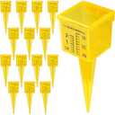 Pletpet 10&15&20P Rain Gauge Outdoor, 1.5" Sprinkler Gauge Lawn Water Gauge for Rain with Wide Mouth Water Measuring Tool for Yard Garden Lawn Deco (10, Yellow)