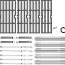 SafBbcue 463274419 Grill Parts Kit Replacement for Charbroil 463243518 463243519 463275717 463275517 Heat Plates G470-0004-W1 Cooking Grates G470-0003-W1 G470-0002-W1 G321-0005-W1 Burner G470-5200-W1