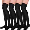 Aoliks Compression Socks for Women & Men 4 Pairs, Best Support for Nurses Running Travel (Small-Medium, B-black-high)